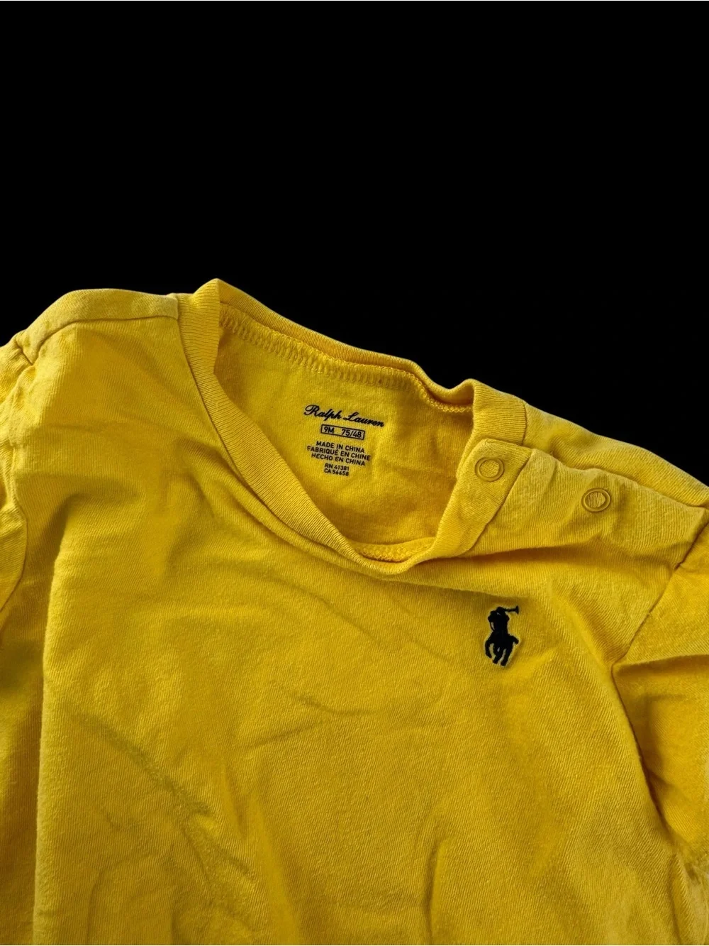 Ralph Lauren Bright Yellow Short-Sleeve Polo Tee with Navy Pony